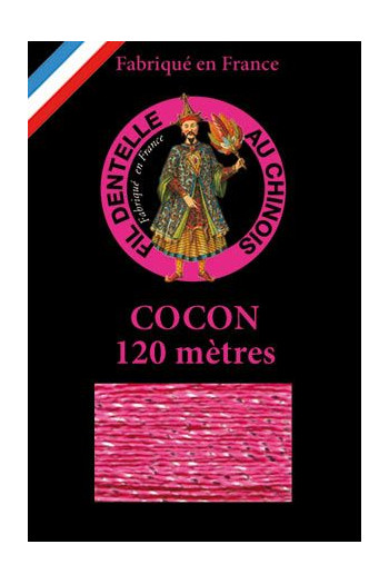Coloured bobbin lace thread Fil Au Chinois Cocon Caudry in glossy pink on the Sajou website Coloured bobbin lace thread Fil Au Chinois Cocon Caudry in glossy pink on the Sajou website