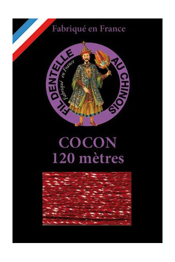 Farbiges Klöppelgarn mit Lurexfaden Cocon Caudry Fil Au Chinois Farbe Bordeaux im Sajou Onlineshop Farbiges Klöppelgarn mit Lurexfaden Cocon Caudry Fil Au Chinois Farbe Bordeaux im Sajou Onlineshop