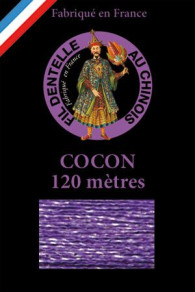 Klöppelgarn mit Lurex Cocon Caudry Fil Au Chinois Farbe Stiefmütterchen im Sajou Onlineshop
