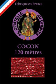 Klöppelgarn mit Lurex Cocon Caudry Fil Au Chinois Farbe Bordeaux im Sajou Onlineshop