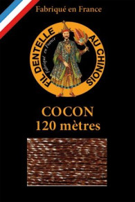 Klöppelgarn mit Lurex Cocon Caudry Fil Au Chinois Farbe Braun im Sajou Onlineshop