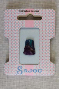 Breloque bijou dé de couturière façon onyx bleu