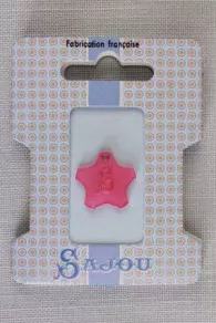 Breloque bijou carte à fil façon opaline rose