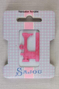Breloque bijou machine à coudre façon opaline rouge
