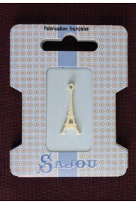Eiffel tower charm imitation veined ivory  - 3cm -