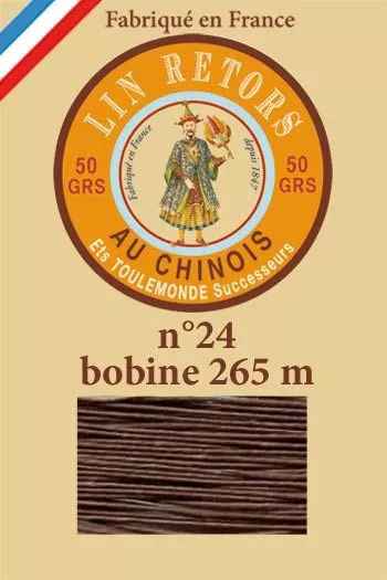Fil de lin glacé n°24 - Bobine 265 mètres - Col. 205 - Havane Fil de lin glacé n°24 - Bobine 265 mètres - Col. 205 - Havane