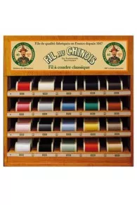 Garndisplay Fil Au Chinois mit 30 Farben Baumwollgarn – 400m Spulen