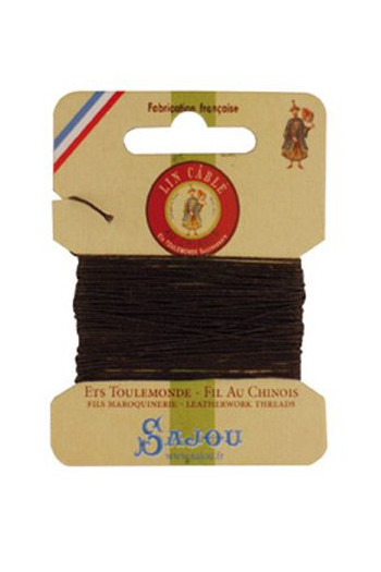 Fil Au Chinois waxed cable linen size 532 on Sajou 10-metre card - Colour 298 - Lichen