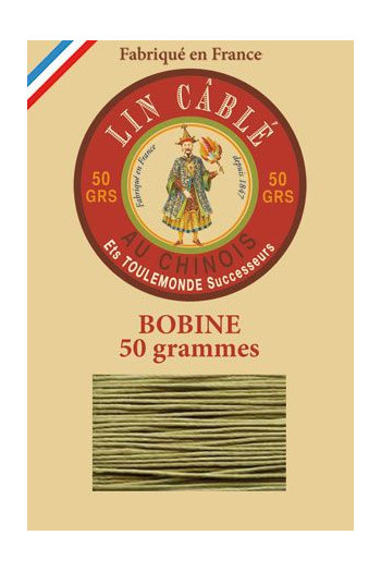 Fil Au Chinois waxed cable linen size 332 133m spool - Colour 643 - Moss Fil Au Chinois waxed cable linen size 332 133m spool - Colour 643 - Moss
