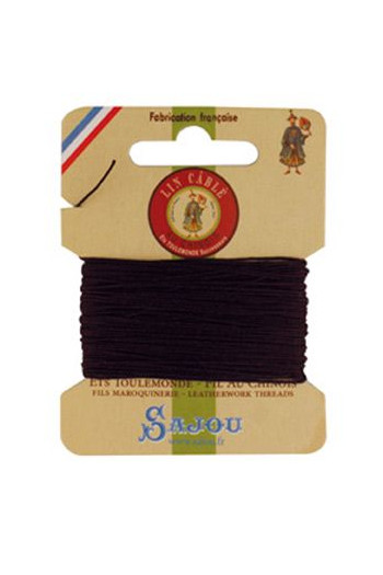 Fil Au Chinois waxed cable linen size 332 10m card - Colour 369 - Soil Fil Au Chinois waxed cable linen size 332 10m card - Colour 369 - Soil