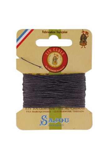 Fil Au Chinois waxed cable linen size 332 10m card - Colour 872 Slate Fil Au Chinois waxed cable linen size 332 10m card - Colour 872 Slate