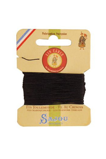 Fil Au Chinois waxed cable linen size 332 10m card - Colour 812 Navy blue Fil Au Chinois waxed cable linen size 332 10m card - Colour 812 Navy blue