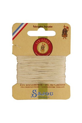 Fil Au Chinois Lin câblé Stärke 632 Gewachst - 10 Meter auf Sajou Karte - Farbe 105 - Creme Fil Au Chinois Lin câblé Stärke 632 Gewachst - 10 Meter auf Sajou Karte - Farbe 105 - Creme