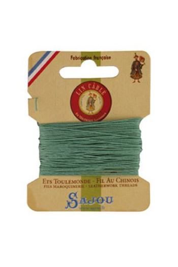Fil de lin câblé glacé Fil Au Chinois n°832 sur carte Sajou de 10 mètres - coloris 448 Jade Fil de lin câblé glacé Fil Au Chinois n°832 sur carte Sajou de 10 mètres - coloris 448 Jade
