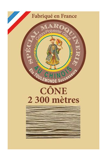 Fil Au Chinois leatherwork polycotton thread size 28/3 - 2 300m cone - Col. 359 Grey Fil Au Chinois leatherwork polycotton thread size 28/3 - 2 300m cone - Col. 359 Grey