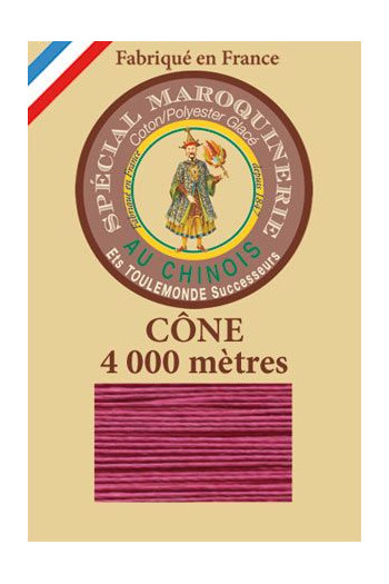 Fil spécial maroquinerie 50/3 Fil Au Chinois - Cône 4 000m - Coloris 190 Bois de rose Fil spécial maroquinerie 50/3 Fil Au Chinois - Cône 4 000m - Coloris 190 Bois de rose