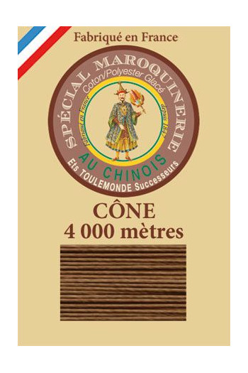 Fil spécial maroquinerie 50/3 Fil Au Chinois - Cône 4 000m - Coloris 374 Bronze Fil spécial maroquinerie 50/3 Fil Au Chinois - Cône 4 000m - Coloris 374 Bronze
