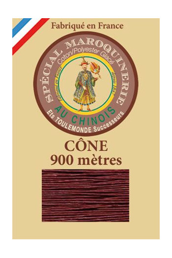 Fil spécial maroquinerie 28/2 Fil Au Chinois  - Cône 900 m  - Coloris 425  Brique