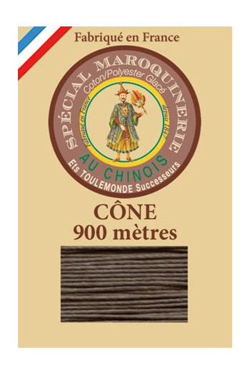 Fil spécial maroquinerie 28/2 Fil Au Chinois - Cône 900 m - Coloris 518 Taupe Fil spécial maroquinerie 28/2 Fil Au Chinois - Cône 900 m - Coloris 518 Taupe