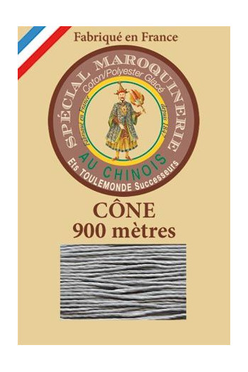 Fil spécial maroquinerie 28/2 Fil Au Chinois - Cône 900 m - Coloris 992 Souris Fil spécial maroquinerie 28/2 Fil Au Chinois - Cône 900 m - Coloris 992 Souris