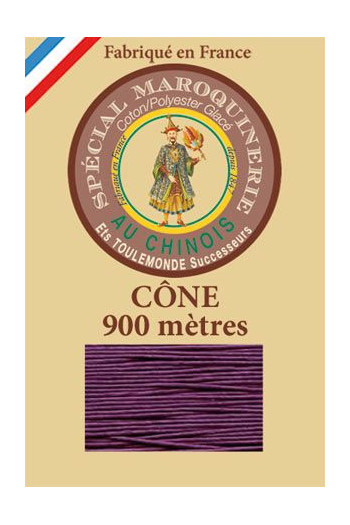 Fil spécial maroquinerie 28/2 Fil Au Chinois - Cône 900 m - Coloris 218 Violet Fil spécial maroquinerie 28/2 Fil Au Chinois - Cône 900 m - Coloris 218 Violet