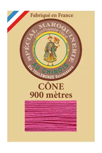 Fil spécial maroquinerie 28/2 Fil Au Chinois  - Cône 900 m  - Coloris 125 Pivoine