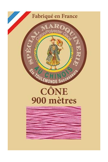 Fil spécial maroquinerie 28/2 Fil Au Chinois  - Cône 900 m  - Coloris 200 Bonbon