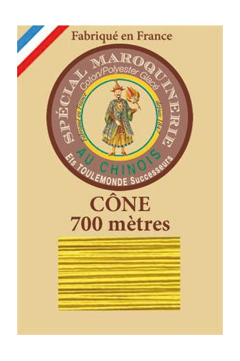 Fil Au Chinois leatherwork polycotton thread size 28/3 - 700m cone - Col. 259 Sunshine Fil Au Chinois leatherwork polycotton thread size 28/3 - 700m cone - Col. 259 Sunshine