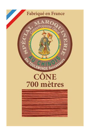 Fil Au Chinois leatherwork polycotton thread size 28/3 - 700m cone - Col. 420 Pumpkin Fil Au Chinois leatherwork polycotton thread size 28/3 - 700m cone - Col. 420 Pumpkin