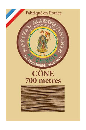 Fil Au Chinois leatherwork polycotton thread size 28/3 - 700m cone - Col. 185 Beige Fil Au Chinois leatherwork polycotton thread size 28/3 - 700m cone - Col. 185 Beige