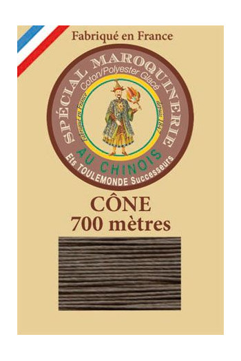Fil Au Chinois leatherwork polycotton thread size 28/3 - 700m cone - Col. 518 Mole Fil Au Chinois leatherwork polycotton thread size 28/3 - 700m cone - Col. 518 Mole