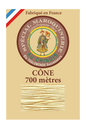 Fil Au Chinois leatherwork polycotton thread size 28/3 - 700m cone - Col. 571 Ecru