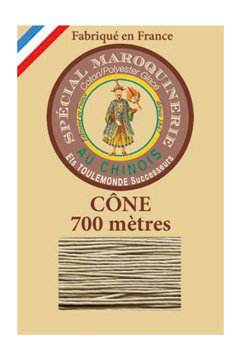Fil Au Chinois leatherwork polycotton thread size 28/3 - 700m cone - Col. 359 Grey Fil Au Chinois leatherwork polycotton thread size 28/3 - 700m cone - Col. 359 Grey