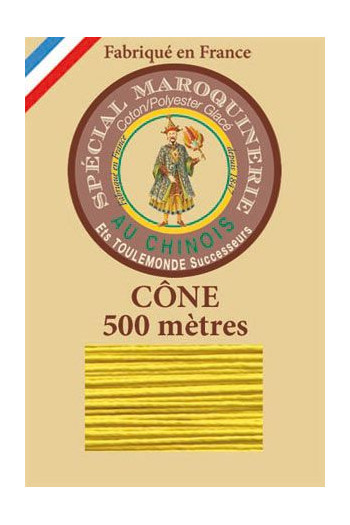 Fil Au Chinois leatherwork polycotton thread size 28/4 - 500m cone - Col. 259 Sunshine Fil Au Chinois leatherwork polycotton thread size 28/4 - 500m cone - Col. 259 Sunshine