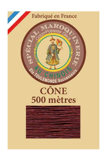 Fil Au Chinois leatherwork polycotton thread size 28/4 - 500m cone - Col. 425 Brick 