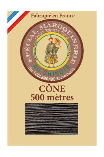 Fil Au Chinois leatherwork polycotton thread size 28/4 - 500m cone - Col. 872 Slate Fil Au Chinois leatherwork polycotton thread size 28/4 - 500m cone - Col. 872 Slate