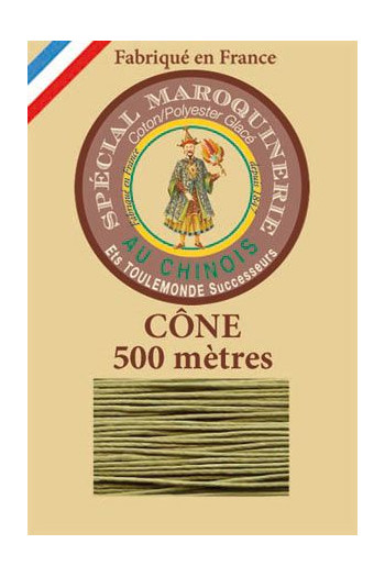 Fil Au Chinois leatherwork polycotton thread size 28/4 - 500m cone - Col. 643 Moss Fil Au Chinois leatherwork polycotton thread size 28/4 - 500m cone - Col. 643 Moss