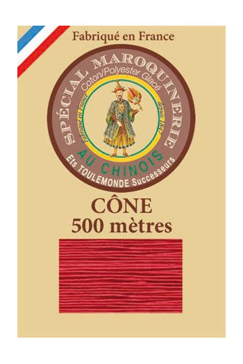 Fil Au Chinois leatherwork polycotton thread size 28/4 - 500m cone - Col. 128 Red Fil Au Chinois leatherwork polycotton thread size 28/4 - 500m cone - Col. 128 Red