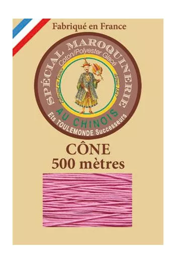 Fil Au Chinois leatherwork polycotton thread size 28/4 - 500m cone - Col. 200   Pink   