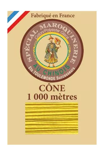 Fil spécial maroquinerie 50/3 Fil Au Chinois - Cône 1 000 m - Coloris 259 Soleil Fil spécial maroquinerie 50/3 Fil Au Chinois - Cône 1 000 m - Coloris 259 Soleil