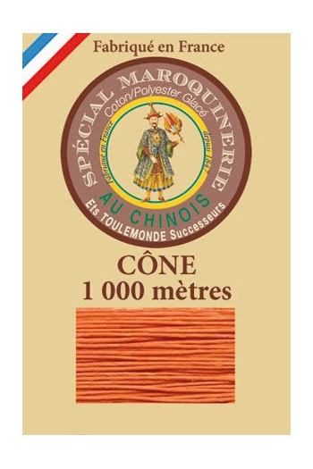 Fil spécial maroquinerie 50/3 Fil Au Chinois  - Cône 1 000 m  - Coloris 419  Oranger