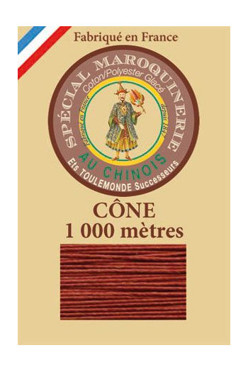 Fil Au Chinois leatherwork polycotton thread size 50/3 - 1 000m cone - Col. 333 Copper Fil Au Chinois leatherwork polycotton thread size 50/3 - 1 000m cone - Col. 333 Copper