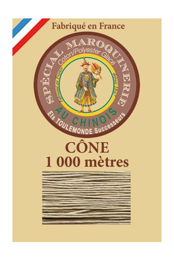 Fil spécial maroquinerie 50/3 Fil Au Chinois - Cône 1 000 m - Coloris 359 Gris Fil spécial maroquinerie 50/3 Fil Au Chinois - Cône 1 000 m - Coloris 359 Gris
