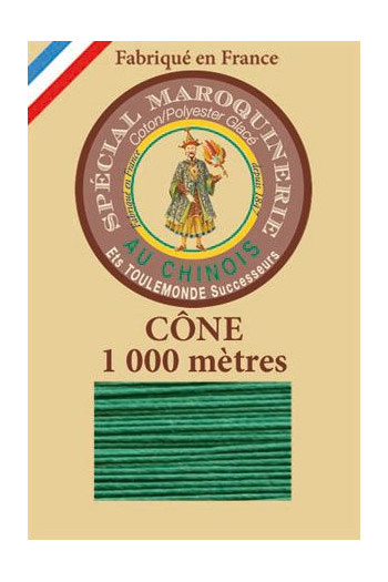 Fil Au Chinois leatherwork polycotton thread size 50/3 - 1 000m cone - Col. 436 Lawn Fil Au Chinois leatherwork polycotton thread size 50/3 - 1 000m cone - Col. 436 Lawn