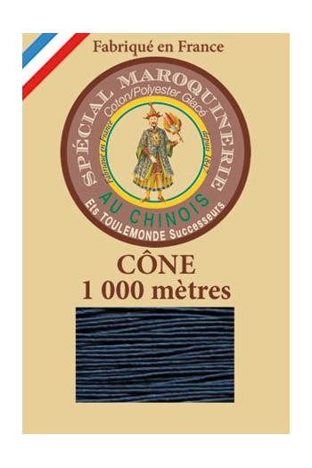 Fil Au Chinois leatherwork polycotton thread size 50/3 - 1 000m cone - Col. 266 Blue Fil Au Chinois leatherwork polycotton thread size 50/3 - 1 000m cone - Col. 266 Blue