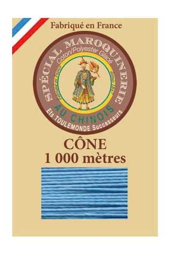 Fil spécial maroquinerie 50/3 Fil Au Chinois - Cône 1 000 m - Coloris 677 Turquoise Fil spécial maroquinerie 50/3 Fil Au Chinois - Cône 1 000 m - Coloris 677 Turquoise