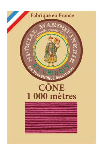 Fil spécial maroquinerie 50/3 Fil Au Chinois - Cône 1 000 m - Coloris 190 Bois de rose Fil spécial maroquinerie 50/3 Fil Au Chinois - Cône 1 000 m - Coloris 190 Bois de rose