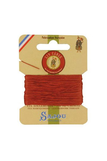 Fil Au Chinois waxed cable linen size 632 10m card - Colour 420 - Pumpkin Fil Au Chinois waxed cable linen size 632 10m card - Colour 420 - Pumpkin