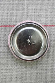 Dos d'un bouton à recouvrir Sajou en métal terminé