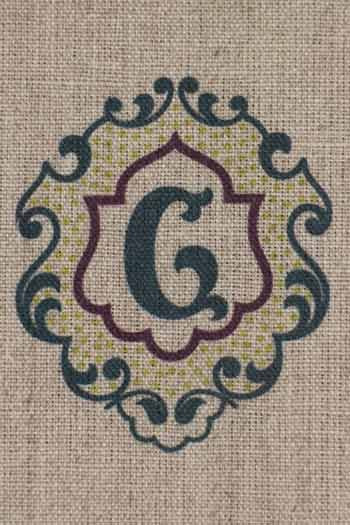 Lettre Sajou G écusson broderie traditionnelle non brodée Lettre Sajou G écusson broderie traditionnelle non brodée